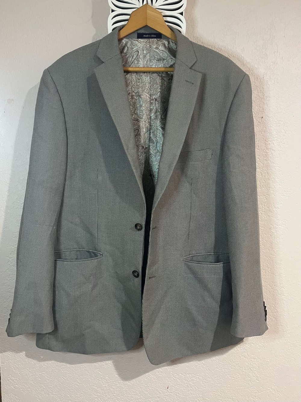 Alan Flusser Gray Men's Sport Coat - Two-Button Blazer